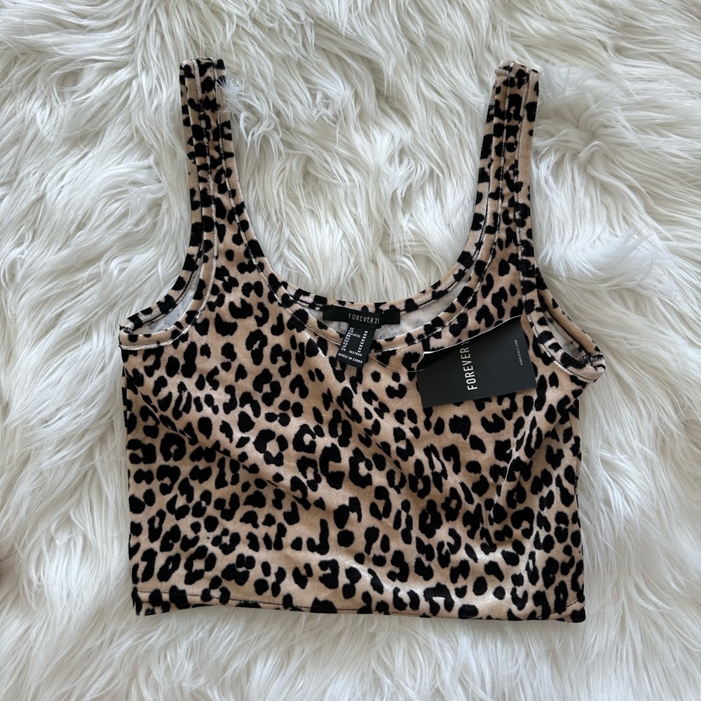 Velvet cheetah print crop tank - NWT